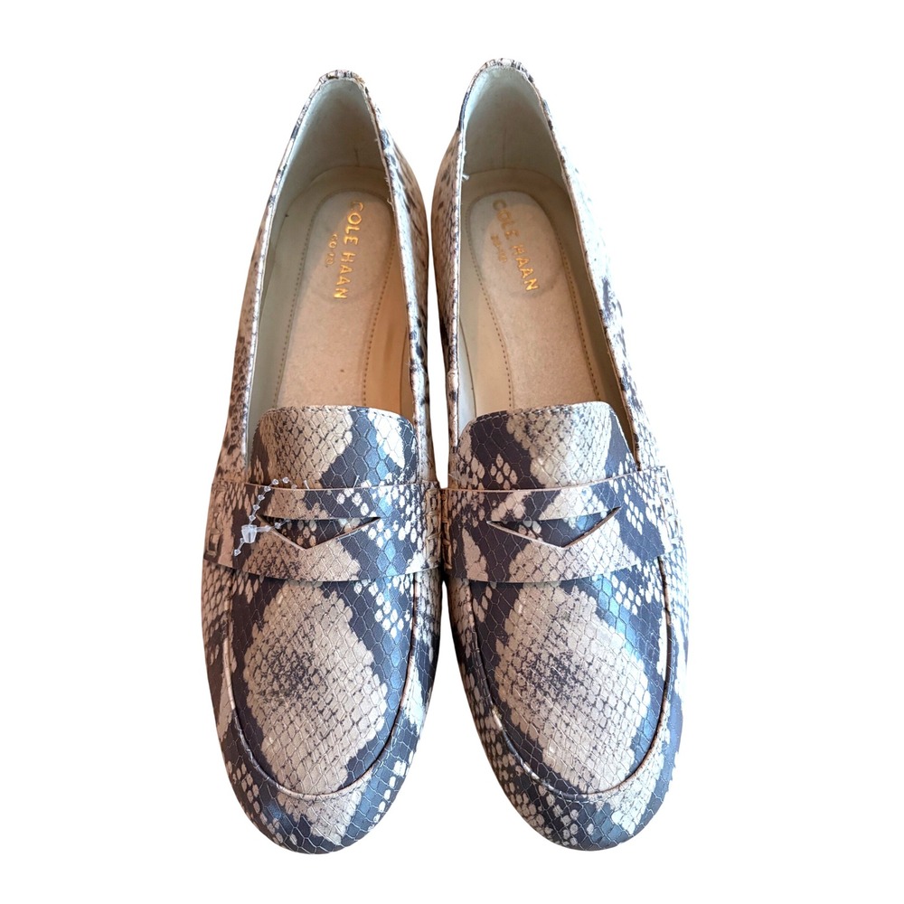 $190 NWOB COLE HAAN Go-To Pearson Python Loafers Snakeskin Leather Shoes SZ 5.5B